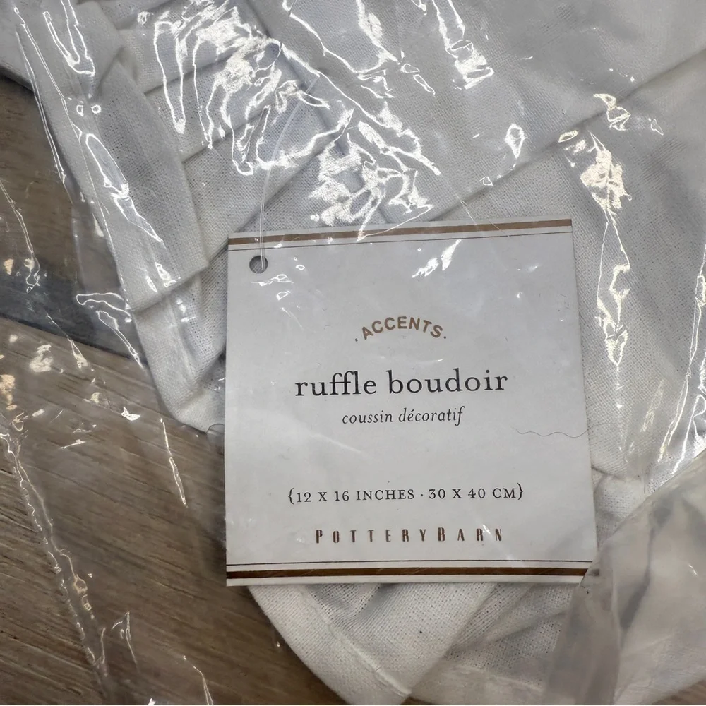 Pottery Barn White Ruffled Pillowcase